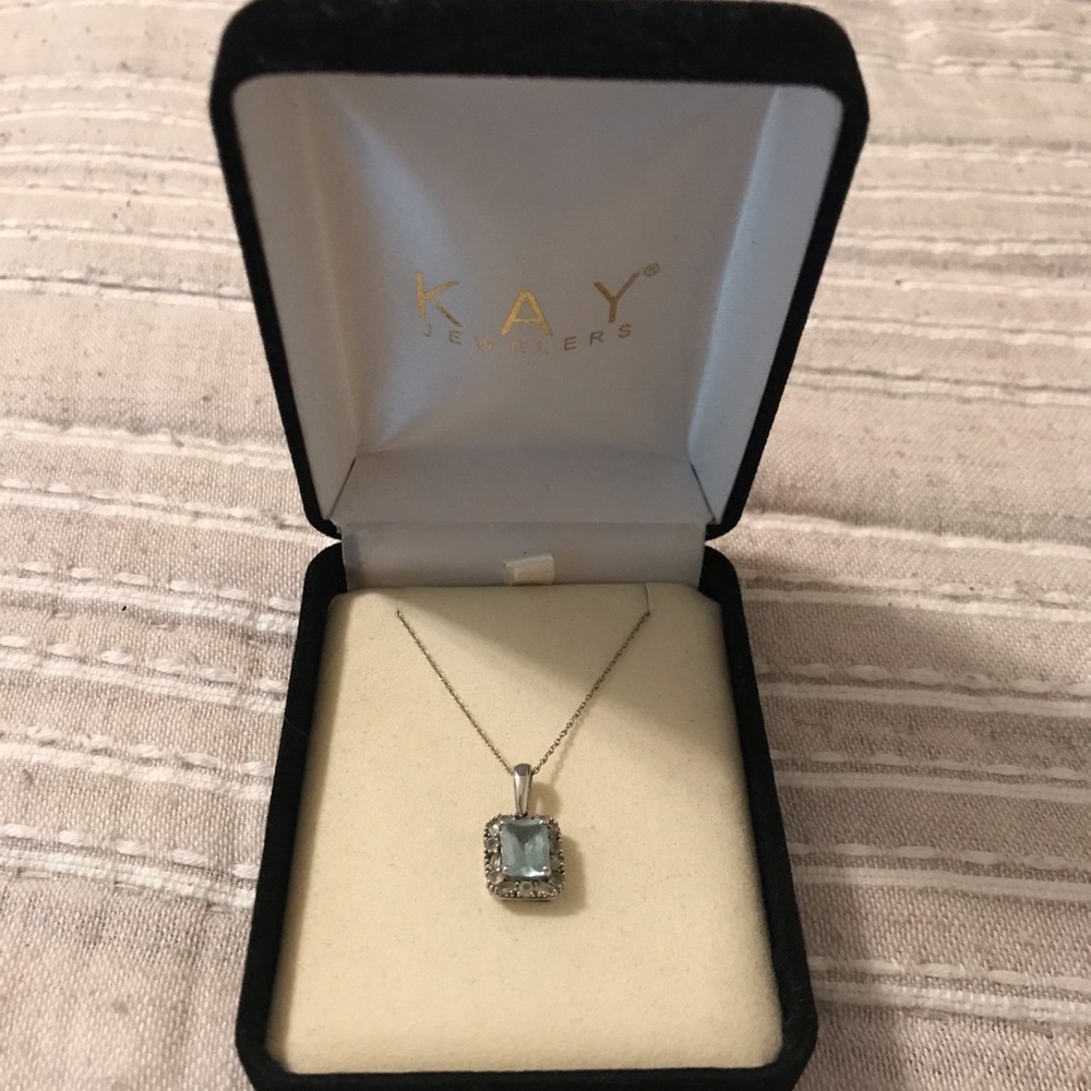 Kay jewelers aquamarine birthstone necklace